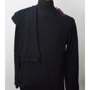 Isaia Solid Dark Navy Blue 100% Silk 2 Pc Sleeping Set Pajamas Sz M NEW